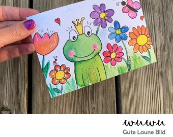 Greeting Card / Frog / Colorful / Love / Birthday / Good Mood / Valentine's Day