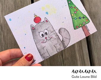 Greeting Card / Cat / Christmas / Gift