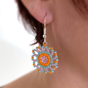 Earring Mandala Summer Spring Boho Hippie Meditation Flowers