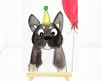 Frenchie Bulldog Greeting Card Dog Lovers Party Birthday Valentine's Day