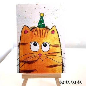 Tarjeta de felicitación de gato para amantes de los gatos Tarjeta de cumpleaños con sobre