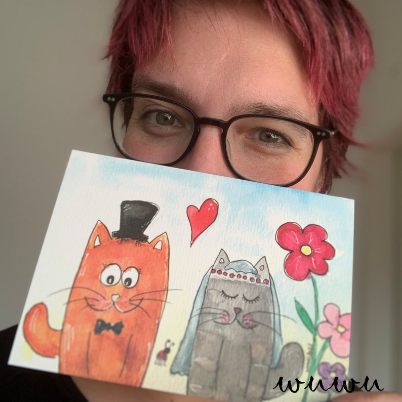 Wedding Greeting Card Greeting Card Cat Lovers Cat image 2