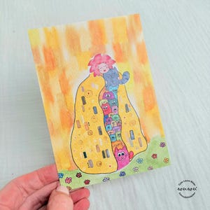 Tarjeta de felicitación Beso Amor Amistad Tarjeta con sobre San Valentín Klimt
