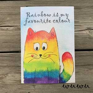 Chat d’impression d’art arc-en-ciel LGBTQ