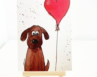 Labrador greeting card for dog lovers Valentine's Day