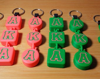 Juego de llaveros surtidos Alpha Kappa Alpha, llaveros impresos en 3D, regalos de cruce, Alpha Kappa Alpha