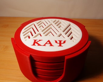 Posavasos impresos en 3D de Kappa Alpha Psi con soporte: Regalo para la hermandad