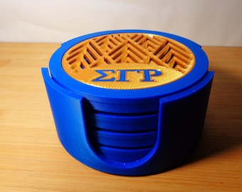 Posavasos impresos en 3D de Sigma Gamma Rho con soporte: Regalo para la hermandad