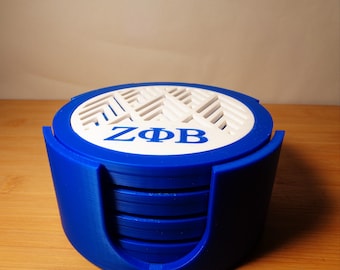 Posavasos impresos en 3D de Zeta Phi Beta con soporte: Regalo de hermandad