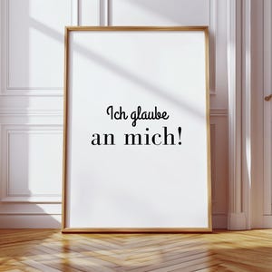 Poster with saying | black and white | Believe in yourself | black and white | white black | Wall picture with saying | modern black and white | Saying