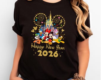 Happy New Year 2026 Custom Shirt, Mickey & Friends New Year Vacation Tee, Disney Birthday Top, Family New Years Trip