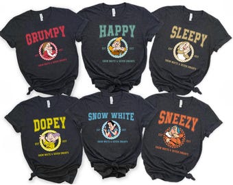 Snow White and Seven Dwarfs Shirt, Disney Family Matching T-Shirt,Disneyland Group Tee, Family Vacation,