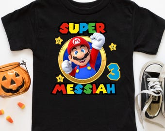 Custom Super Mario Birthday Shirt: Family Matching, Princess Peaches