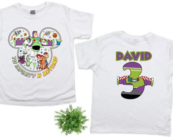 Custom To Infinity And Beyond Birthday Shirt, Custom Toy Story  Birthday Boy Shirt,Toy Story Birthday Shirt,Custom Name 2nd Birthday T-Shirt