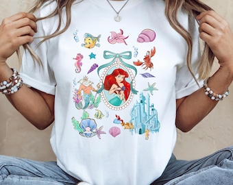 Coquette Disney Princess Bow Shirt, Princess Belle Tee, Princess Ariel Shirt, Princess Rapunzel Tee,Princess Cinderella Shirt,Princess Shirt
