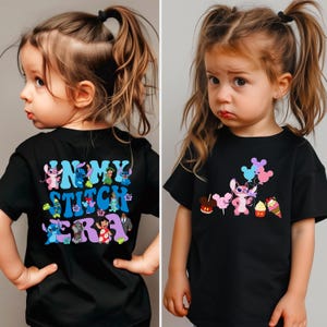 Custom Stitch and Angel Toddler Shirt, Disney Stitch Birthday Tee,Stitch Birthday Shirt, Personalized Birthday Shirt,Angel Birthday Kids Tee