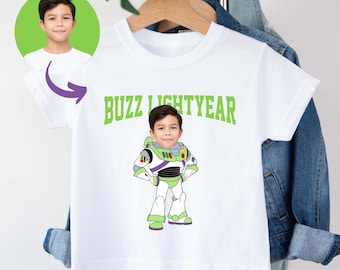 Custom Face Buzz Birthday Boy Shirt, To Infinity And Beyond Toddler, Youth Toy Story Birthday Party Shirt, Custom Face Buzz Lightyear Shirt