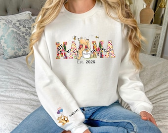 Sudadera personalizada de Disney Winnie the Pooh, sudadera con capucha para el Día de la Madre, vacaciones familiares, regalo para el abuelo 2026