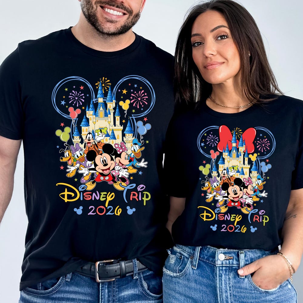 Mickey And Friends 2026 Disney Vacation Shirt, New Year Shirt, New Year Tee, Minnie Mouse Family Matching, Disneyland Castle Family Trip Bespoketshirt