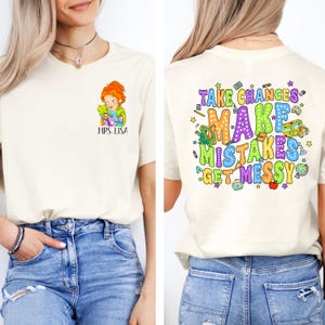 Take Chances Make Mistake Get Messy Shirt, Magic School Bus Shirt, Custom Name Teacher Shirt, Back to School Shirt, Miss Frizzle Shirt
