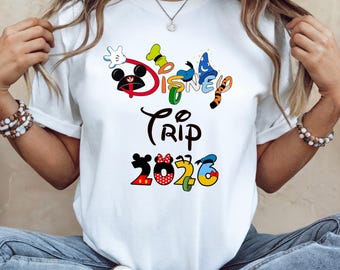 Disney Trip Family 2026 Shirts, Disneyworld Matching Tee,Disney Couple NewYear, Disneyland Custom Name Tees