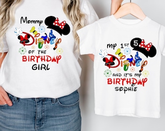 Customize My 1st Trip And It's My Birthday Shirt, Personalized Mickey & friends Family Matching Tee, Disney Shirt, Disney Birthday Group Tee