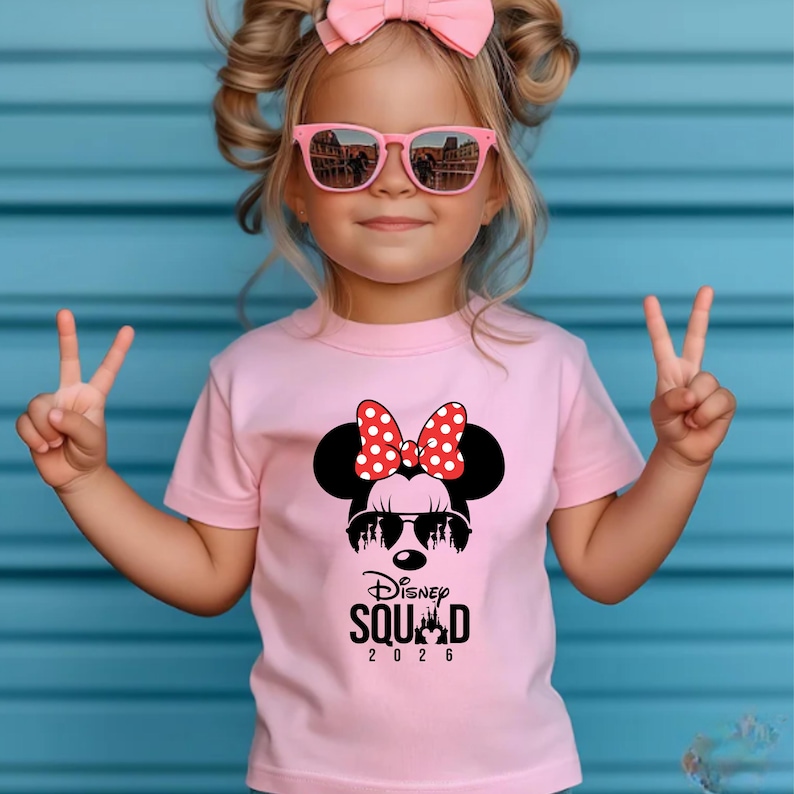 Disney Squad 2026 Shirt, Disney Matching T-Shirt, Disneyworld Vacation Mickey and Minnie Mouse Bow Tee,Disneyland Family Trip Tees, image 10