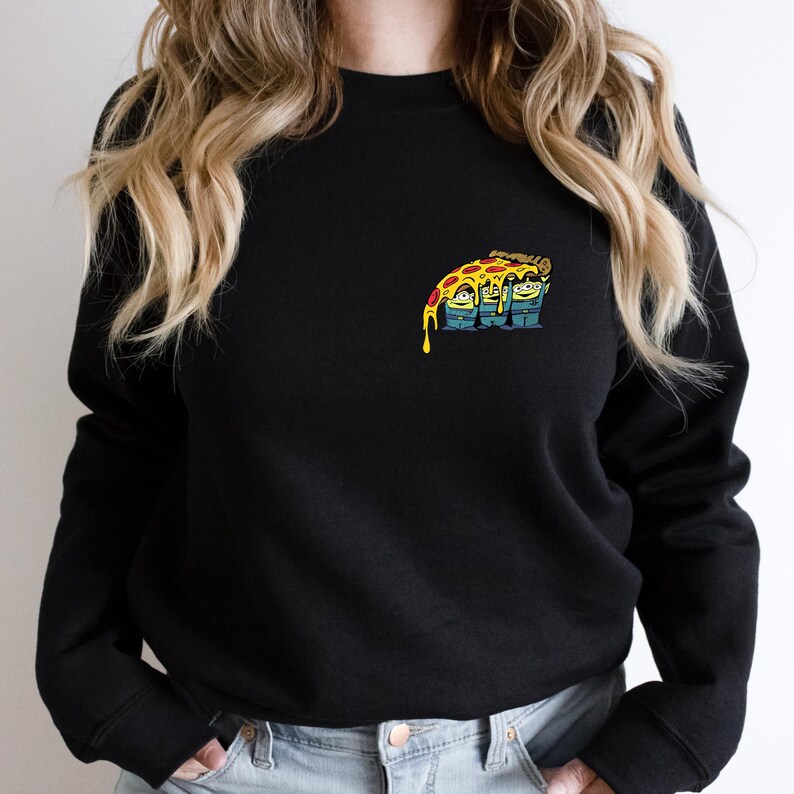 Disney Toy Story Alien Pizza Planet Sweatshirt, Keep Your Eyes On The Prize Hoodie, Pixar Green Man Sweat image 4