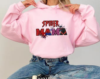 Spider Mama Hoodie – Funny Superhero Sweatshirt for Geek Moms – Marvel-Inspired Cute Gift – Nerdy Mom Graphic Cozy Pullover