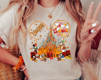 Mickey And Friends Thanksgiving Matching Shirt, Disney reunion family shirts, Minnie Fall Disney Vacation
