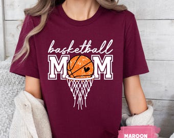 Basketball Mom Shirt, Sports Mom Tee, Basketball Mama T-Shirt, Game Day Mom, Basketball Lover Gift, Cute Basketball Tee
