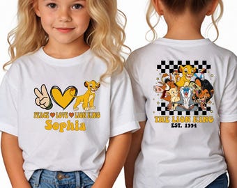 Custom Lion King Kids Shirt, Matching Birthday Shirt, Simba and Friends Shirt, Custom Toddler Tee, Personalized Lion King Shirt,Birthday Tee