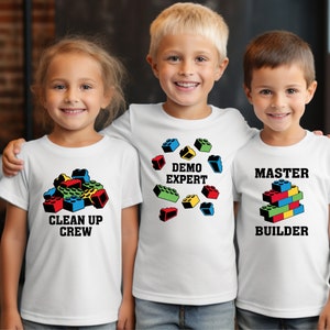 Building Blocks Shirt, Master Builder Shirt, Clean Up Crew Shirt, Demo Expert Shirt, Junior Builder Shirt, Funny Building Blocks Shirt