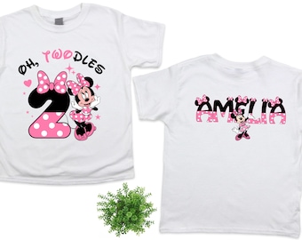 I'm Twodles Shirt, Disney Minnie Birthday Shirt, Disney Birthday Family Party Shirt, Disney Minnie Mouse Tee,Disney Birthday Girl Group Tees