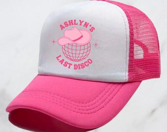 Last Disco Trucker Hat - Customizable Bachelorette Party Favors and Gift