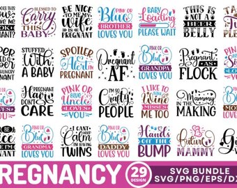 Zwangerschap SVG-bundel |  Aanstaande moeder, babyaankondiging, babyshower