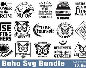 Boho SVG-bundel | Boho-svg-bestanden knippen | Cricut- en silhouetontwerpen |  Ontwerp gratis boun 15
