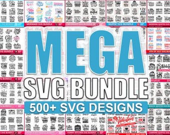 Mega SVG Design Bundle | 500+ SVG Files for Cricut & Silhouette | Instant Download