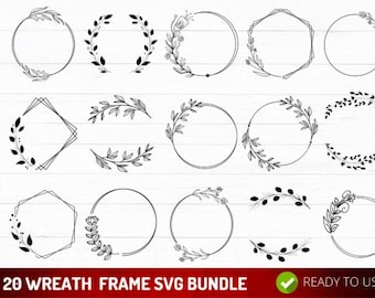 SVG-bundel met kranslijst | Bloemen- en seizoensframe-svg's