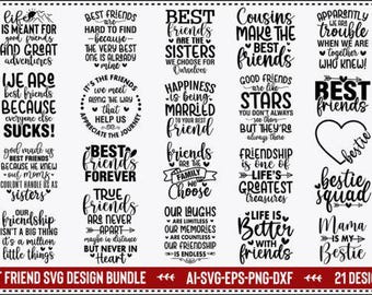 Best Friend SVG Bundle | BFF SVG Cut Files | Friendship Quotes | Cricut & Silhouette Digital Download