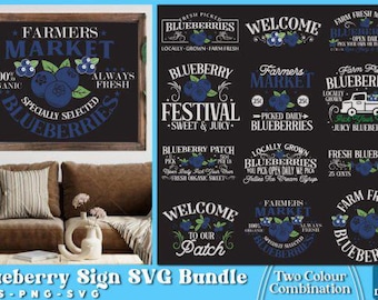 Blueberry Sign SVG Bundle – 12 Designs