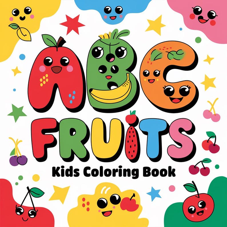 ABC Fruits Coloring Pages | A-Z Digital Download | Preschool ...