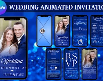 Canva Animierte Hochzeitseinladung Vorlage | Hochzeit E-Invite Video | Moderne Save the Date