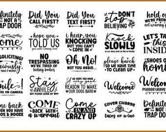 Doormat SVG Bundle | Funny & Welcome Door Mat Designs | Digital Download