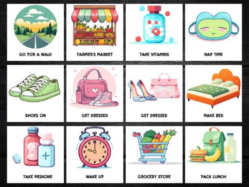 Lunch Routine Card 204 Editable Kids Daily Routine Cards - Etsy Canada