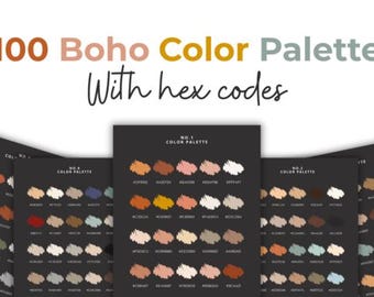 Boho-kleurenpalet met hexadecimale codes