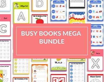 Busy Books-megabundel voor kinderen | Afdrukbare voorschoolse activiteitenmap | Thuisonderwijs druk boek