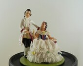 Antique signed volkstedt Dresden porcelain figurine