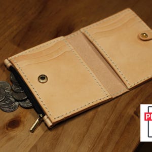 Zip Wallet (Digital Download Pattern) DIY Printable Leather Craft Project Tutorial Instructions, Card Holder, Easy Leathercraft, Gift Idea