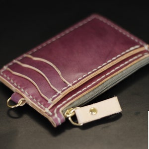 Porte-clés porte-cartes (motif) - Projet de modèle d'artisanat en cuir imprimable DIY, porte-monnaie de porte-monnaie, portefeuille à clip avec 8 poches, tutoriel